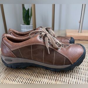 KEEN Women’s Presidio Brown Leather & Suede Lace-Up Shoes Size 9